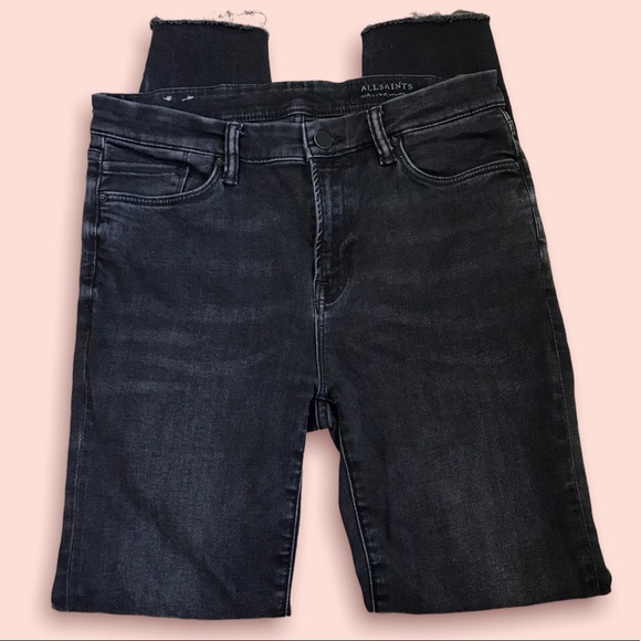 Allsaints Grace Slashed Skinny Jean.  Color washed black.  Size 30. - Picture 3 of 5